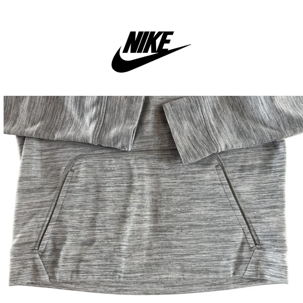 Nike Therma-FIT gray boys pullover hoodie Kangaroo Pocket YXL Youth Extra Large